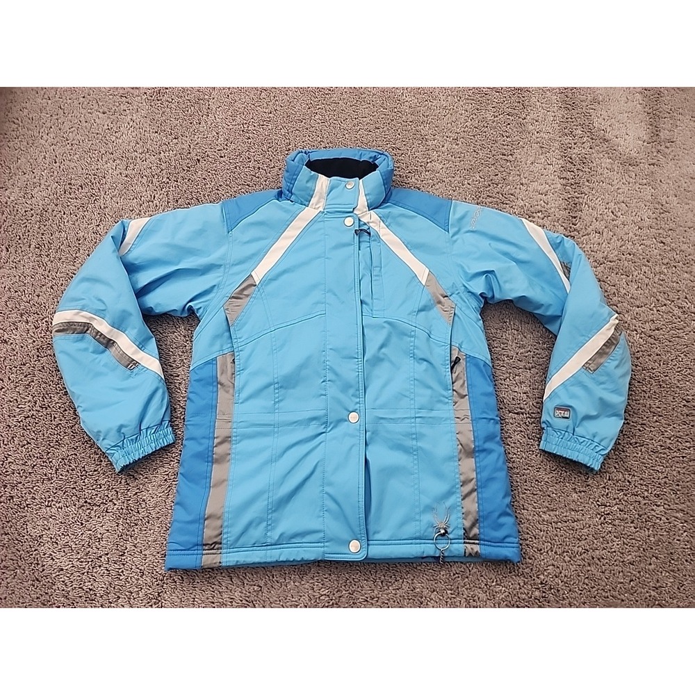 Spyder XTL 10,000 Ski Jacket Youth Girls 18 Blue FullZip Winter SnowCoat Outdoor